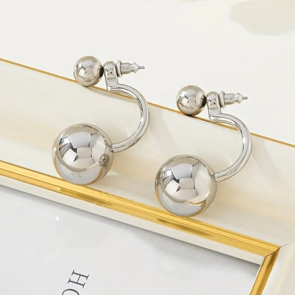 Silver Ball Earrings
